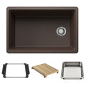 Blanco 443308 Inteos SILGRANIT 30" Single Bowl Reversible Undermount Workstation Kitchen Sink - Cafe