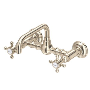 House of Rohl A1423XMSTN-2 Acqui Wall Mount Bridge Bathroom Faucet