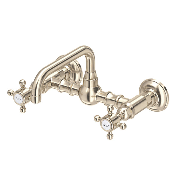 House of Rohl A1423XMSTN-2 Acqui Wall Mount Bridge Bathroom Faucet