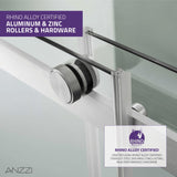 ANZZI SD-FRLS05902BN Stellar Series 60" x 76" Frameless Sliding Shower Door with Handle in Brushed Nickel