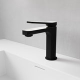 ANZZI L-AZ900MB-BN Single Handle Single Hole Bathroom Faucet With Pop-up Drain in Matte Black & Brushed Nickel