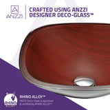 ANZZI LS-AZ8114 Vonu Series Deco-Glass Vessel Sink in Rich Timber