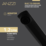 ANZZI L-AZ905MB 2-Handle 3-Hole 8" Widespread Bathroom Faucet With Pop-up Drain in Matte Black