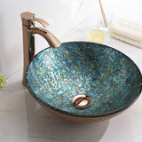 ANZZI LS-AZ8211 Makata Series Vessel Sink in Gold/Cyan Mix