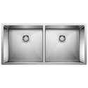 Blanco 516219 Precision R10 37" 50/50 Double Bowl Undermount Stainless Steel Kitchen Sink