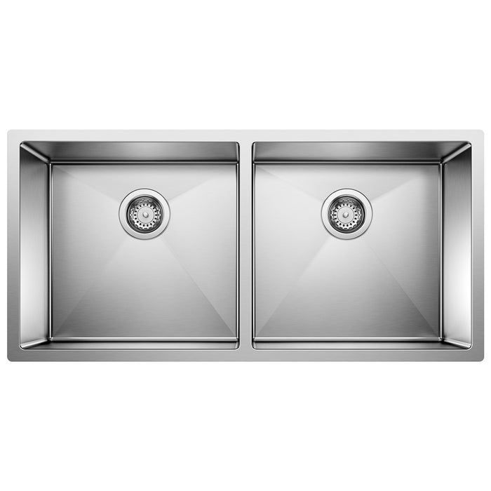 Blanco 516219 Precision R10 37" 50/50 Double Bowl Undermount Stainless Steel Kitchen Sink