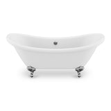 Falco 5.8 ft. Claw Foot One Piece Acrylic Freestanding Soaking Bathtub in Glossy White with Polished Chrome Feet