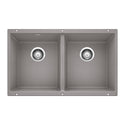 Blanco 516319 Precis SILGRANIT 29" 50/50 Double Bowl Undermount Kitchen Sink - Metallic Gray