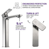 ANZZI L-AZ103BN Vibra Single Hole Single-Handle Bathroom Sink Faucet-Brushed Nickel