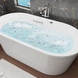 ANZZI FT-AZ201 Sofi 5.6 ft. Center Drain Whirlpool and Air Bath Tub in White