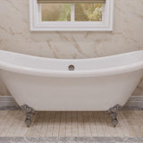 ANZZI FT-CF130FAFT-CH 69.29" Belissima Double Slipper Acrylic Claw Foot Tub in White