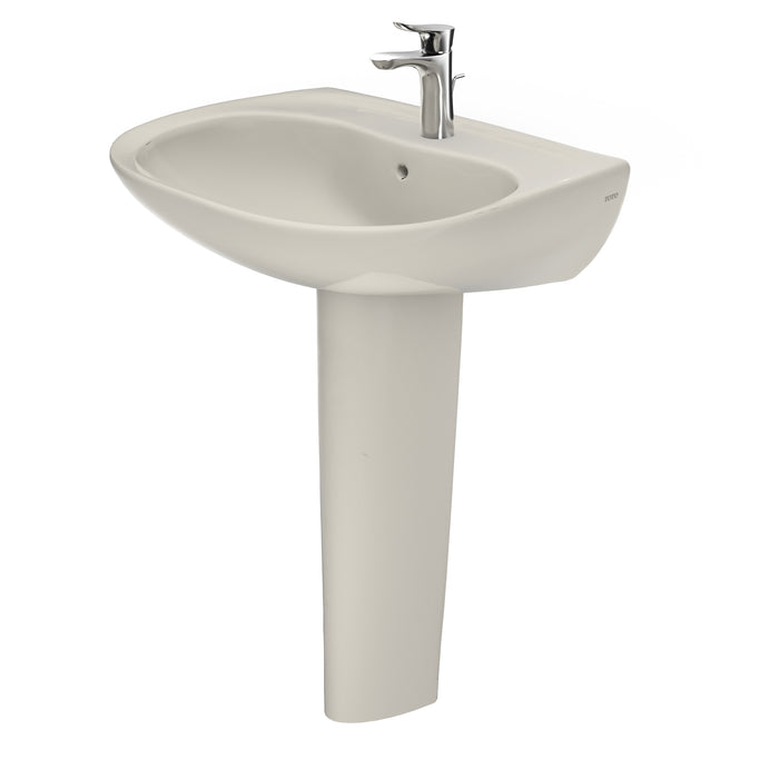 TOTO LPT242G#12 Prominence Oval Basin Pedestal Bathroom Sink for Single Hole Faucets, Sedona Beige