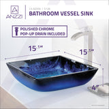 ANZZI LS-AZ056 Viace Series Deco-Glass Vessel Sink in Blazing Blue