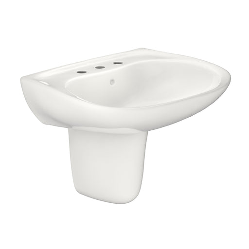 TOTO Prominence Oval Wall-Mount Bathroom Sink with CeFiONtect and Shroud for 8 Inch Center Faucets, Colonial White - LHT242.8G#11