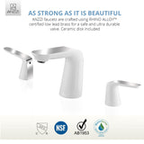 ANZZI L-AZ018 Pendant Series 8" Widespread 2-Handle Low-Arc Bathroom Faucet in Polished Chrome