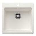 Blanco 443229 Liven SILGRANIT 21" Single Bowl Dual Mount Kitchen Sink - White