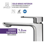 ANZZI L-AZ103BN Vibra Single Hole Single-Handle Bathroom Sink Faucet-Brushed Nickel