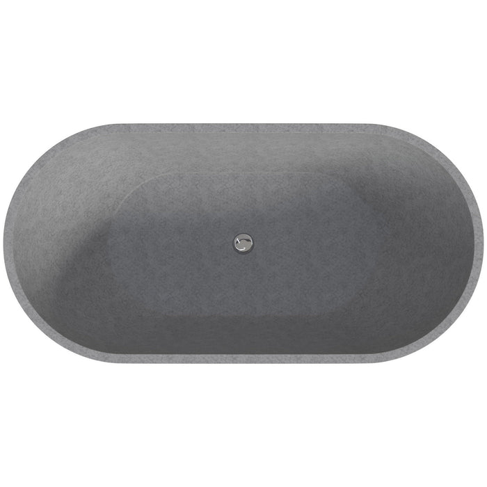 ALFI Brand ABCO59TUB 59" Solid Concrete Oval Freestanding Bathtub
