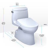 TOTO MW6144736CEFGA#01 WASHLET+ Carlyle II One-Piece Toilet with Auto Flush WASHLET+ S7A Bidet Seat, Cotton White