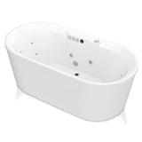 ANZZI FT-AZ201 Sofi 5.6 ft. Center Drain Whirlpool and Air Bath Tub in White