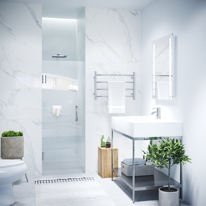 ANZZI SD-AZ09-02CH Fellow Series 30" by 72" Frameless Hinged Shower Door in Chrome with Handle