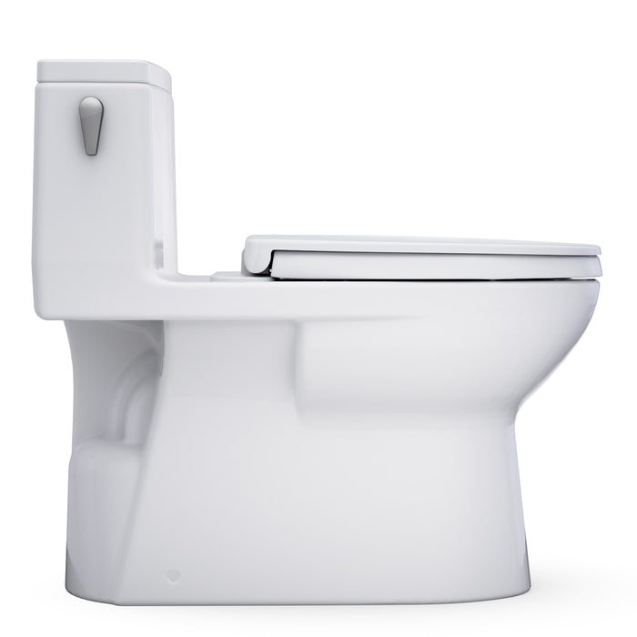 TOTO MS672124CEFG#01 Redington One-Piece Elongated 1.28 GPF Universal Height Toilet with Seat, Cotton White