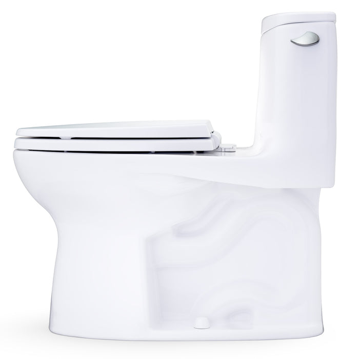 TOTO MS608114CEFRG#01 UltraMax One-Piece Elongated 1.28 GPF Universal Height Toilet with Right-Hand Trip Lever and Seat