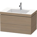 Duravit LC6927O3535 L-Cube C-Bonded Wall-Mount Vanity Kit Oak Terra