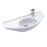 TOTO LT650G#01 Oval Wall-Mount Bathroom Sink with CEFIONTECT, Cotton White