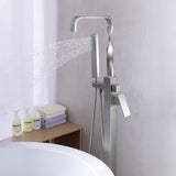 ANZZI FS-AZ0050BN Yosemite 2-Handle Claw Foot Tub Faucet with Hand Shower in Brushed Nickel