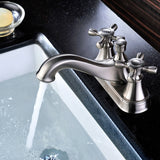 ANZZI L-AZ006BN Major Series 4" Centerset 2-Handle Mid-Arc Bathroom Faucet in Brushed Nickel