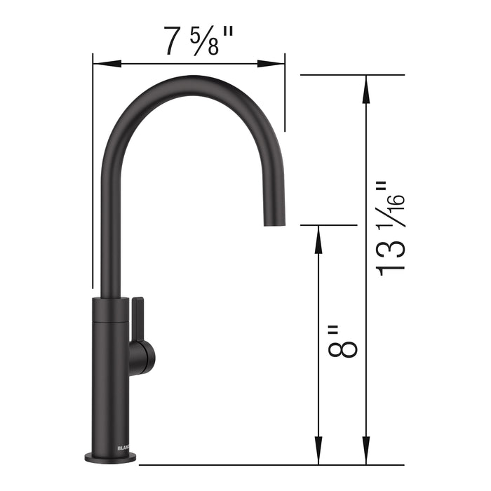 Blanco 527491 Culina II High Arc Beverage Faucet - RO Compatible - Matte Black