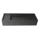 ALFI Brand AB39TRBM 39" Black Matte Above Mount Fireclay Bathroom Trough Sink