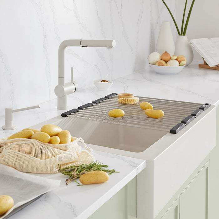 Blanco 526963 Linus Low Arc Pull-Out Dual-Spray Kitchen Faucet - Soft White