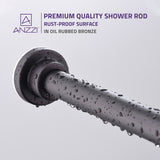 ANZZI AC-AZSR55ORB 35-55 Inches Shower Curtain Rod with Shower Hooks in Oil Rubbed Bronze