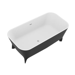 Nightshade 63 in. Solid Surface Freestanding Bathtub in Matte Black