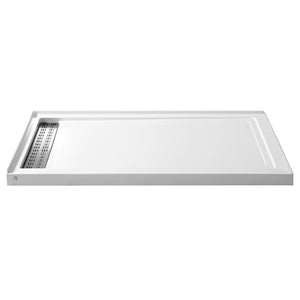 Field Series 36 in. x 60 in. Double Threshold Shower Base in White