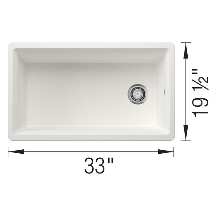 Blanco 443314 Inteos SILGRANIT 33" Single Bowl Undermount Workstation Kitchen Sink - White