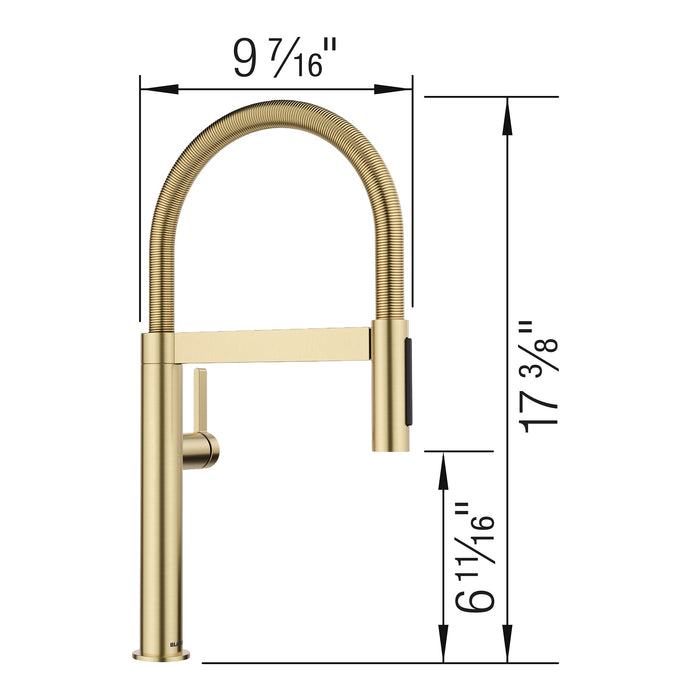 Blanco 527483 Culina Mini II Pull-Down Dual-Spray Kitchen Faucet - Satin Gold