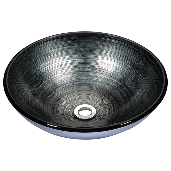 Stellar Series Deco-Glass Vessel Sink in Precious Storm