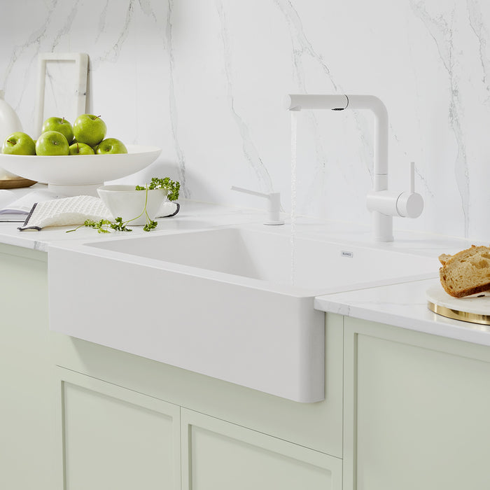 Blanco 526541 Vintera SILGRANIT 30" Single Bowl Apron-Front Farmhouse Sink - White
