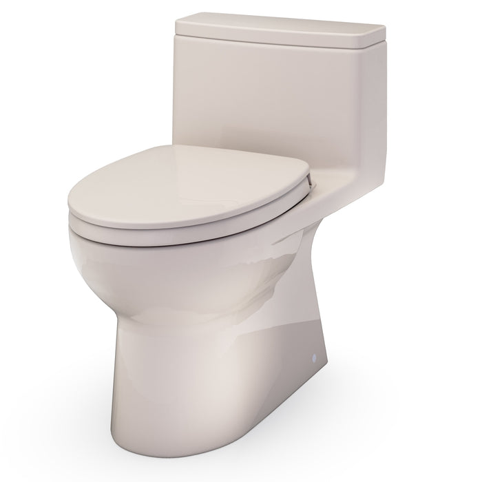 TOTO MS672124CEFG#03 Redington One-Piece Elongated 1.28 GPF Universal Height Toilet with Seat, Bone Finish