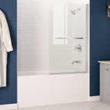 Anzzi 5 ft. Acrylic Right Drain Rectangle Tub in White With 34 in. x 58 in. Frameless Tub Door in Polished Chrome