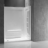 ANZZI SW-AZ8077 Rose 60" x 36" x 74" 3-piece DIY Friendly Alcove Shower Surround in White