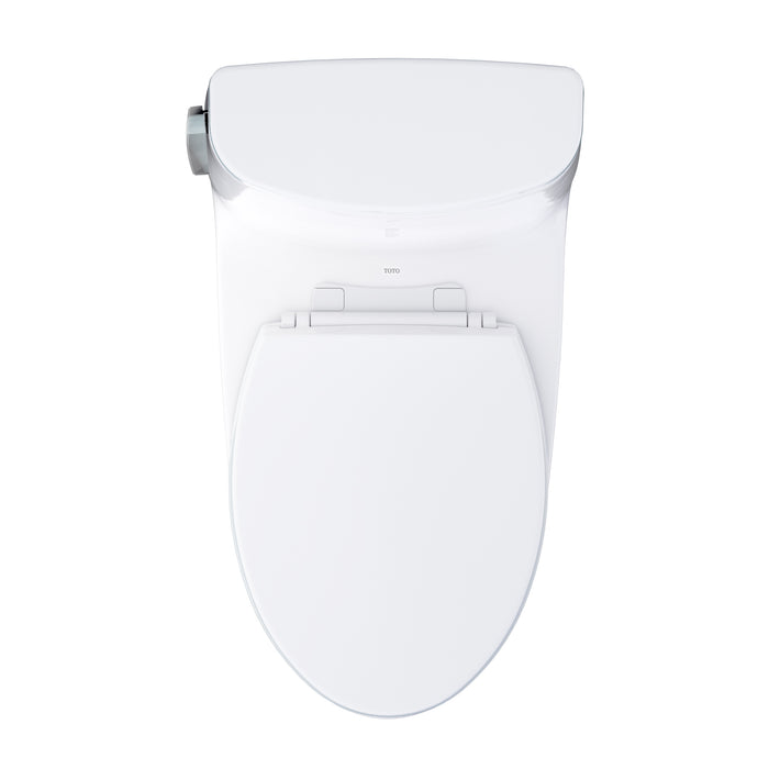 TOTO MS608114CEFG#01 UltraMax One-Piece Elongated 1.28 GPF Universal Height Toilet with Seat, Cotton White