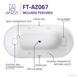 ANZZI FT-AZ067 Jericho Series 67" Air Jetted Freestanding Acrylic Bathtub in White