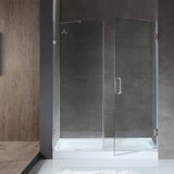 ANZZI SD-AZ07-01BN Consort Series 60" by 72" Frameless Hinged Alcove Shower Door in Brushed Nickel with Handle