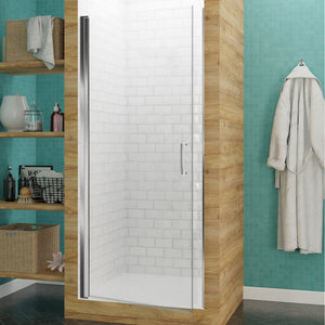 Lancer 29 in. x 72 in. Semi-Frameless Shower Door in Polished Chrome