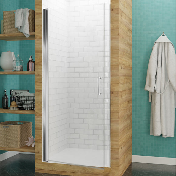 Lancer 23 in. x 72 in. Semi-Frameless Shower Door in Polished Chrome