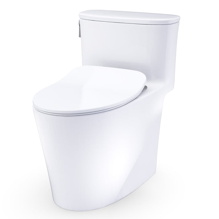 TOTO MS686234CUFG#01 Aurora 1G One-Piece Elongated 1.0 GPF Universal Height Toilet with Slim Seat, Cotton White